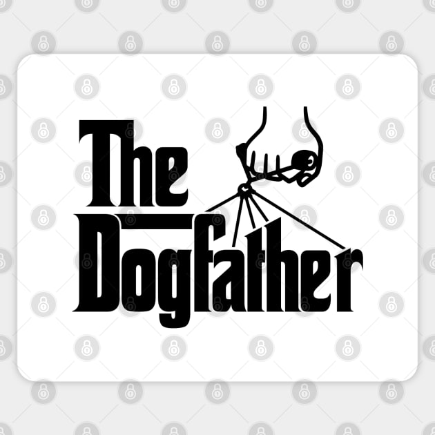 The DogFather (black) Sticker by curiousQ